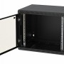 Шкаф телекоммуникационный настенный разборный черный 19”,9U(600x350), ШТ-НСр-9U-600-350-С-Ч дверь ст