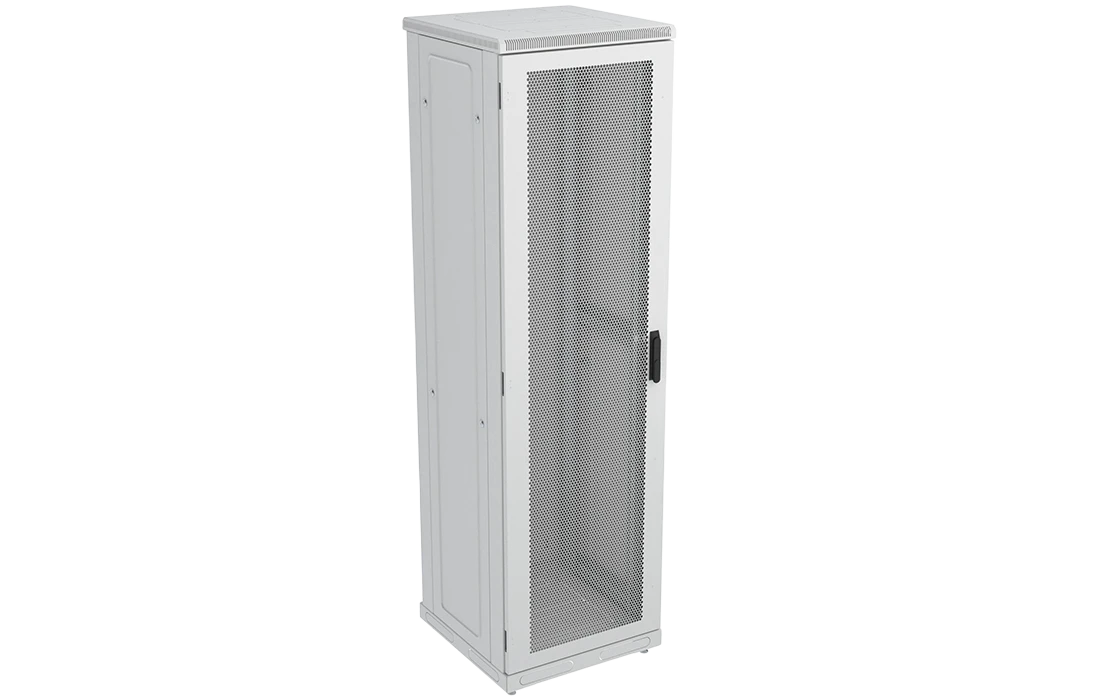 Шкаф телекоммуникационный напольный 19",42U(600x1000), ШТ-НП-42U-600-1000-П, передняя дверь перфорированная ССД