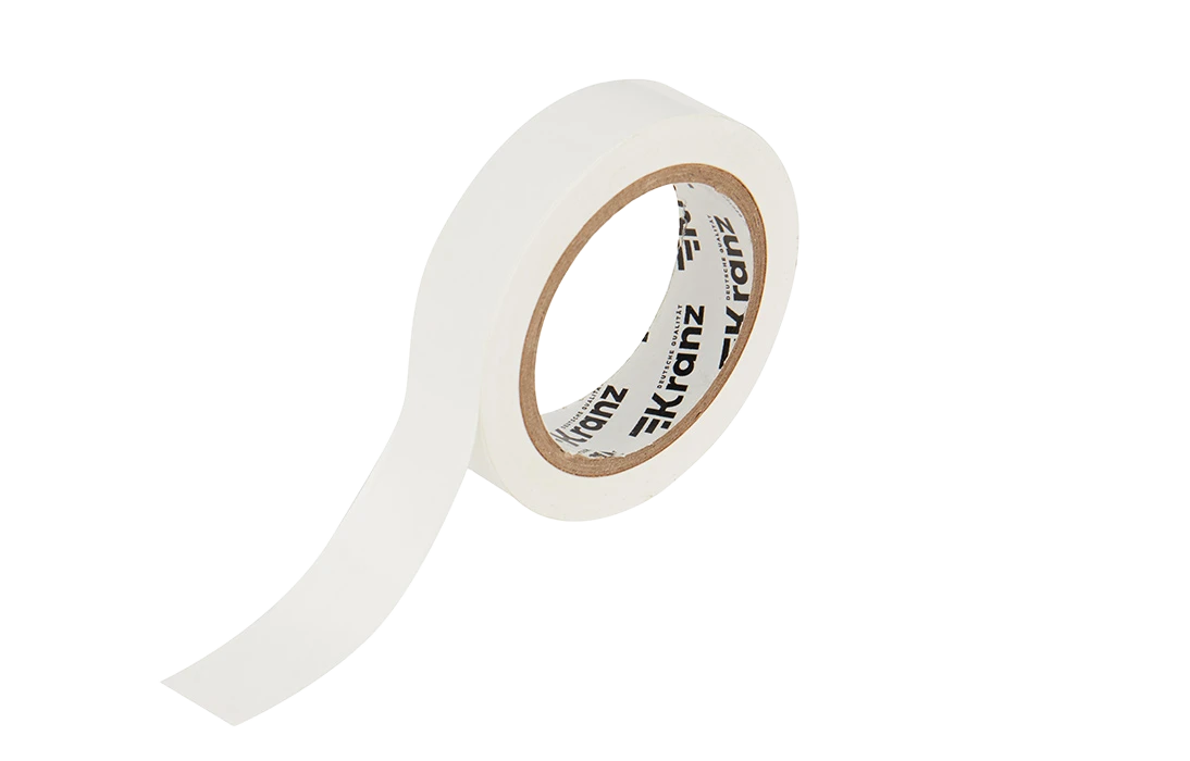 KR-09-2001 Изолента ПВХ KRANZ 0.13х15 мм, 10 м, белая упаковка 10 роликов