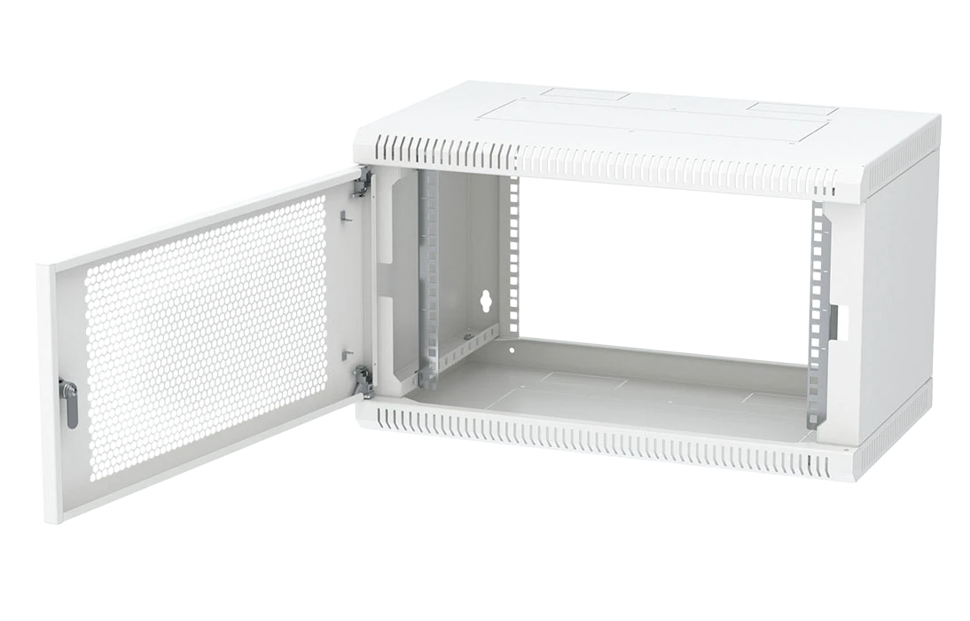 Шкаф телекоммуникационный настенный разборный 19”,6U(600x650), ШТ-НСр-6U-600-650-П дверь перфорированная ССД