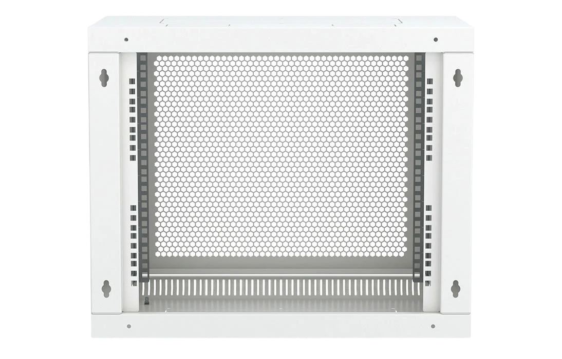Шкаф телекоммуникационный настенный разборный 19”,9U(600x350), ШТ-НСр-9U-600-350-П дверь перфорированная ССД