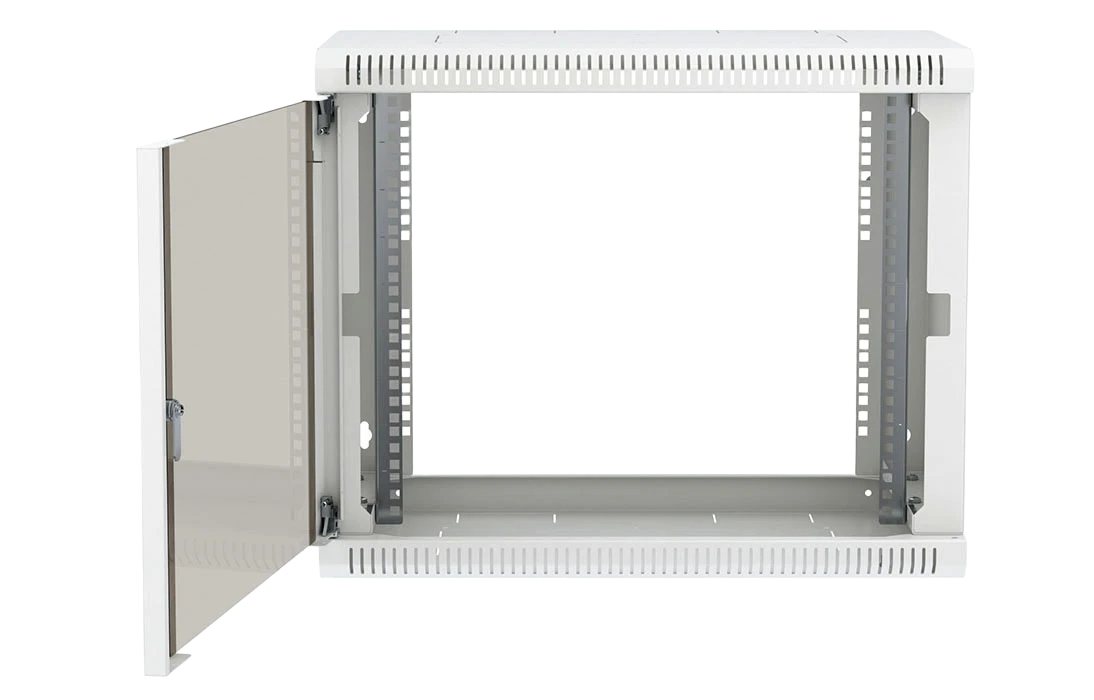 Шкаф телекоммуникационный настенный разборный 19”,18U(600x550), ШТ-НСр-18U-600-550-С дверь стекло ССД