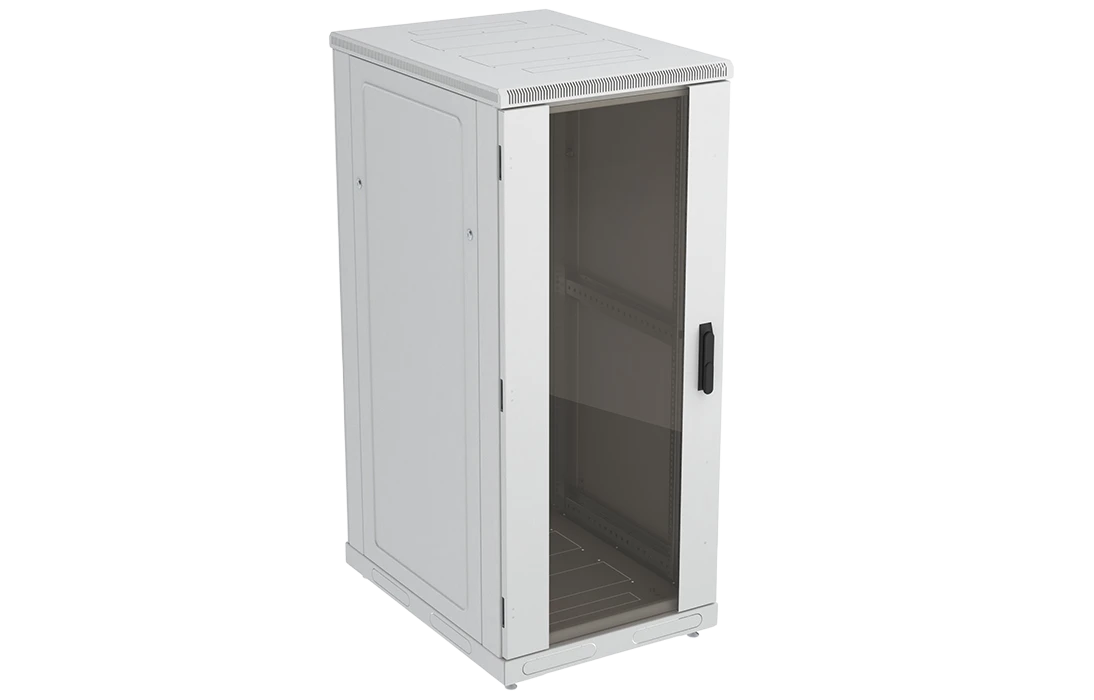 Шкаф телекоммуникационный напольный 19",27U(600x800), ШТ-НП-27U-600-800-С, передняя дверь стекло ССД