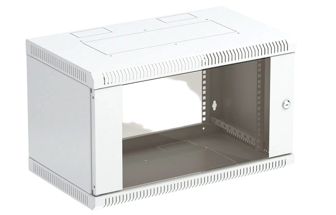 Шкаф телекоммуникационный настенный разборный 19”,6U(600x550), ШТ-НСр-6U-600-550-С дверь стекло ССД