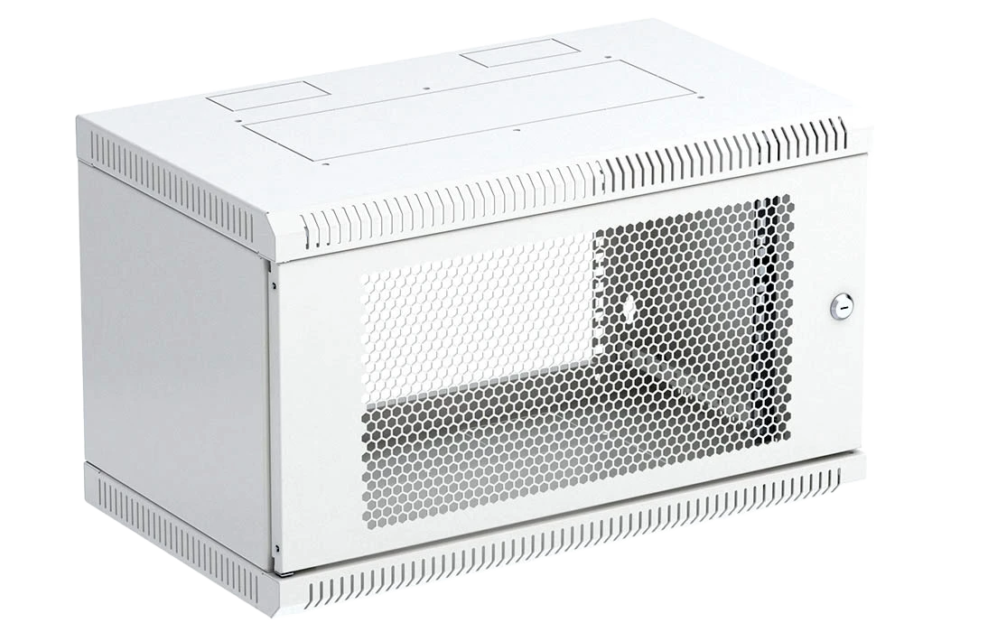 Шкаф телекоммуникационный настенный разборный 19”,6U(600x650), ШТ-НСр-6U-600-650-П дверь перфорированная ССД
