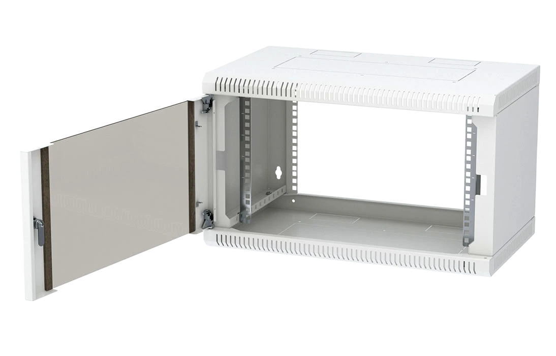 Шкаф телекоммуникационный настенный разборный 19”,6U(600x650), ШТ-НСр-6U-600-650-С дверь стекло ССД