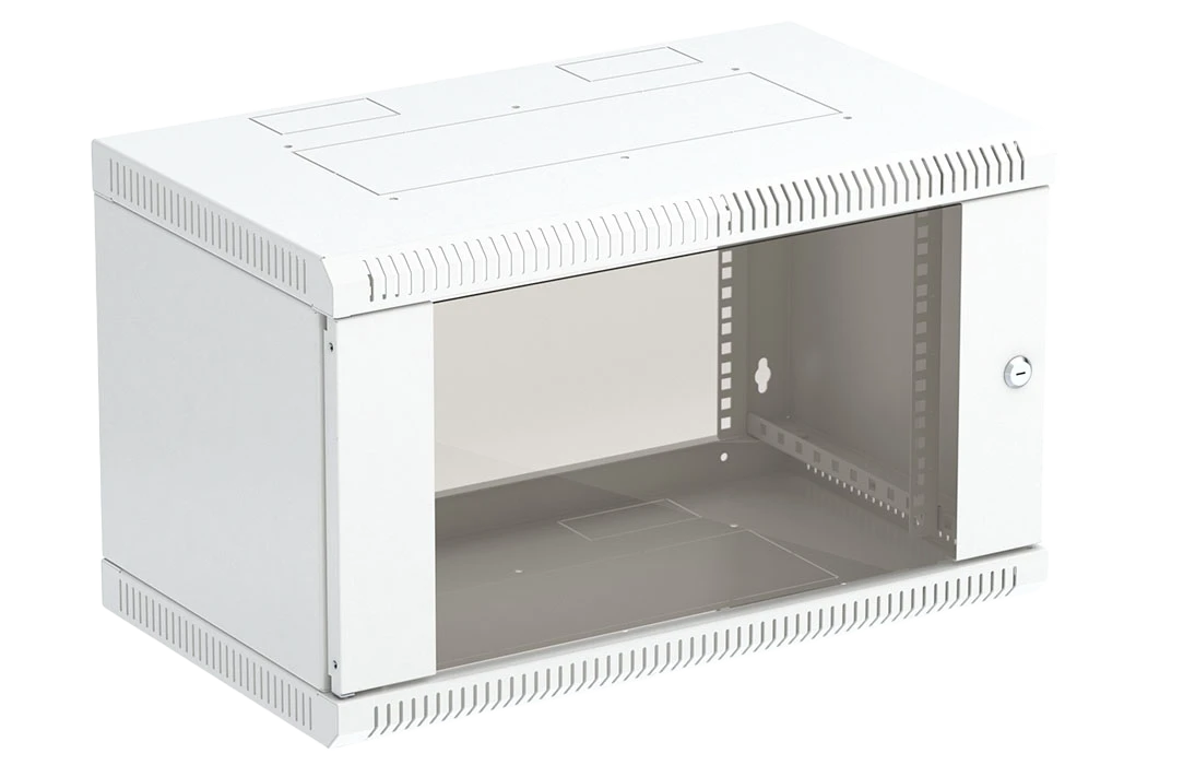 Шкаф телекоммуникационный настенный разборный 19”,6U(600x350), ШТ-НСр-6U-600-350-С дверь стекло ССД