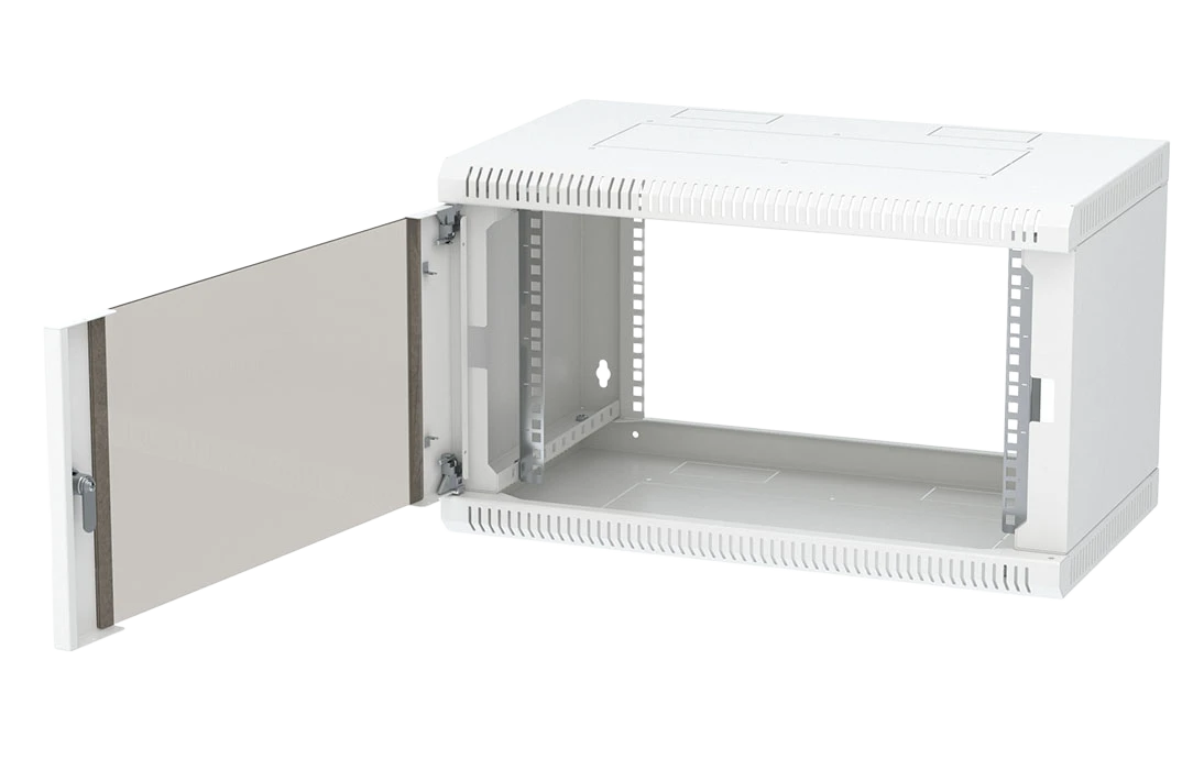 Шкаф телекоммуникационный настенный разборный 19”,6U(600x350), ШТ-НСр-6U-600-350-С дверь стекло ССД