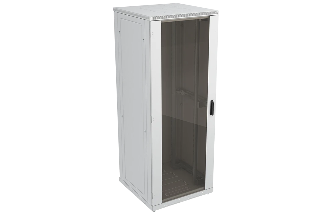 Шкаф телекоммуникационный напольный 19",42U(800x1000), ШТ-НП-42U-800-1000-С, передняя дверь стекло ССД