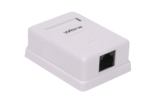 WRline WR-WS-8P8C-C5E-1 Розетка компьютерная RJ-45, категория 5e, неэкранированная, одинарная, внешняя, Dual IDC, цвет белый