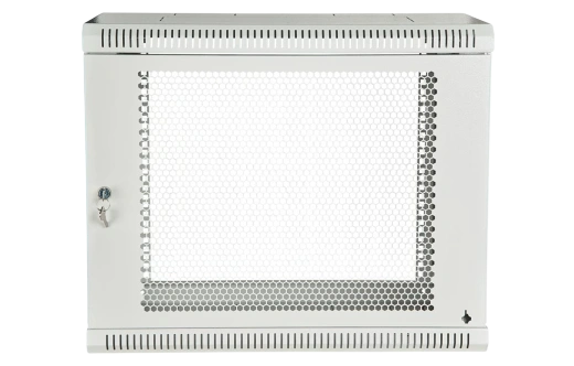 Шкаф телекоммуникационный настенный разборный 19”,9U(600x550), ШТ-НСр-9U-600-550-П дверь перфорированная ССД