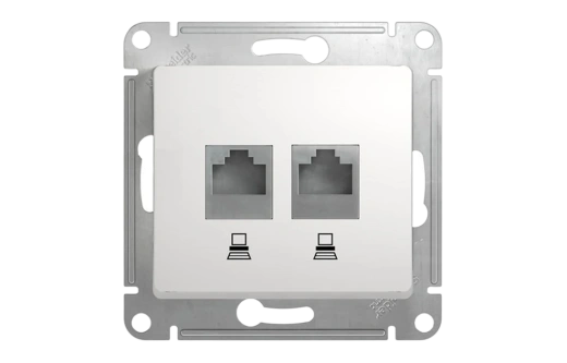 Розетка двойная компьютерная RJ45 Cat.5 Schneider Electric GLOSSA, белый