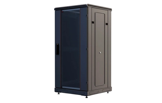 Шкаф телекоммуникационный напольный 19", 24U(600x1000), ШТ-НП-М-24U-600-1000-С-Ч, передняя дверь стекло, черный ССД