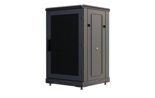 Шкаф телекоммуникационный напольный 19",18U(600x600), ШТ-НП-М-18U-600-600-П-Ч, передняя дверь перфорация, черный ССД