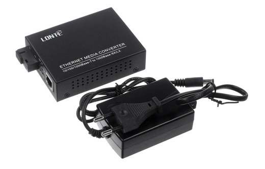Медиаконвертер 10/100/1000M, Tx1310/Rx1550 20km, RJ45 SC
