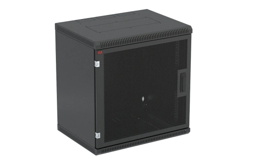 Шкаф телекоммуникационный настенный разборный черный 19”,12U(600x450), ШТ-НСр-12U-600-450-П-Ч дверь перфорированная ССД