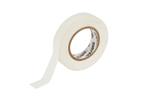 KR-09-2101 Изолента ПВХ KRANZ 15 мм х 25 м, белая, упаковка 5 роликов