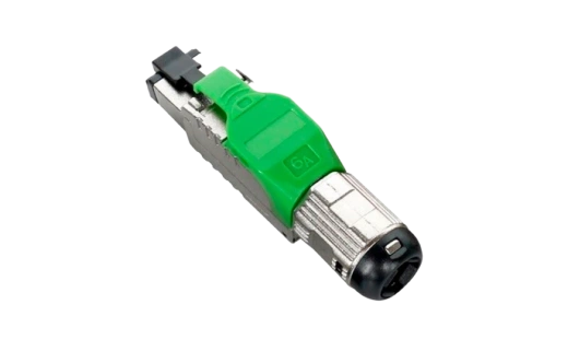 403352 Hyperline PLUE-8P8C-S-C6A-SH-GN Разъем полевой оконцовки RJ-45 (8P8C) под витую пару, для одножильного кабеля, toolless, категория 6A, экраниро