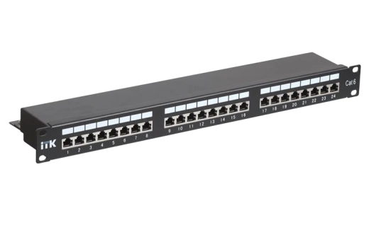 PP24-1UC6S-D05 ITK 1U патч-панель кат.6 STP, 24 порта (Dual), с кабельным органайзером