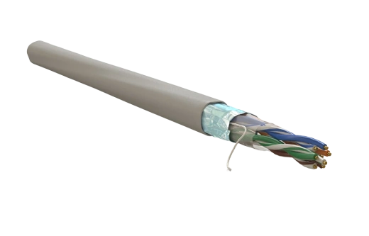 WRline WR-FTP-4P-C5E-PVC-GY Кабель витая пара, экранированный F/UTP, категория 5e, 4 пары (0,50 мм), одножильный, внутренний, PVC нг(А)-LS, серый, 305 м
