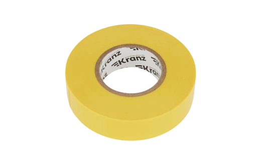 KR-09-2802 Изолента ПВХ KRANZ профессиональная, 0.18х19 мм, 20 м, желтая упаковка 10 роликов