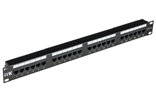 PP24-1UC5ES-D05 ITK 1U патч-панель кат.5Е STP, 24 порта (Dual), с кабельным органайзером