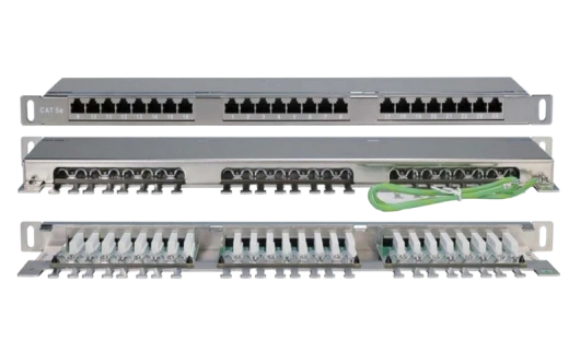 244077 Hyperline PPHD-19-24-8P8C-C5E-SH-110D Патч-панель высокой плотности 19", 0.5U, 24 порта RJ-45, категория 5E, Dual IDC, экранированная