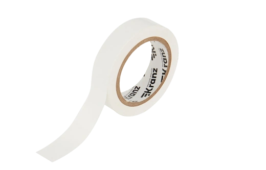 KR-09-2001 Изолента ПВХ KRANZ 0.13х15 мм, 10 м, белая упаковка 10 роликов