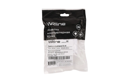 WRline WR-WS-8P8C-C5E-SH-2 Розетка компьютерная RJ-45, категория 5e, экранированная, двойная, внешняя, Dual IDC, цвет белый