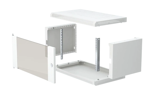Шкаф телекоммуникационный настенный разборный 19”,6U(600x550), ШТ-НСр-6U-600-550-С дверь стекло ССД