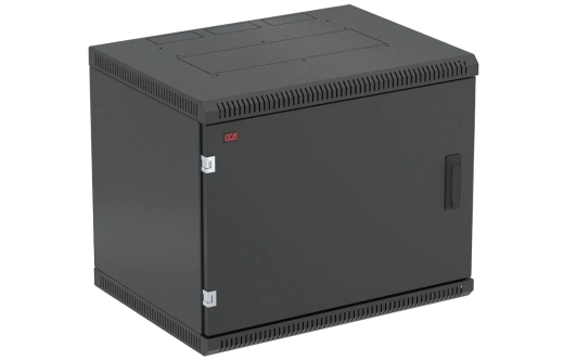 Шкаф телекоммуникационный настенный разборный черный 19”,9U(600x350), ШТ-НСр-9U-600-350-М-Ч дверь металл ССД