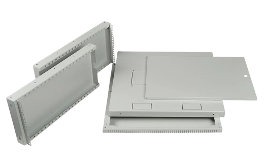 Шкаф телекоммуникационный настенный разборный 19”,18U(600x350), ШТ-НСр-18U-600-350-М дверь металл ССД