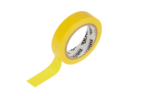 KR-09-2002 Изолента ПВХ KRANZ 0.13х15 мм, 10 м, желтая упаковка 10 роликов