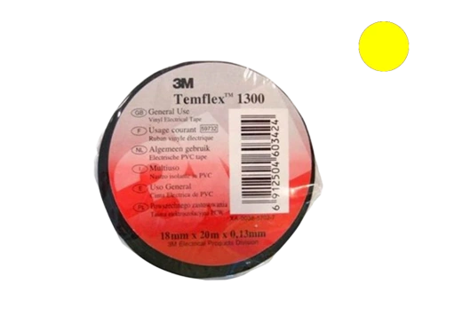 7100081320 Temflex 1300, желтая, универсальная изоляционная лента, 15мм х 10м х 0,13мм