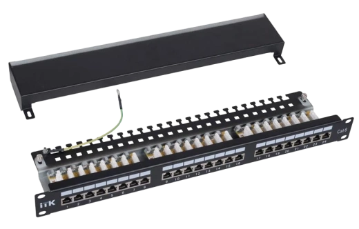 PP24-1UC6S-D05 ITK 1U патч-панель кат.6 STP, 24 порта (Dual), с кабельным органайзером