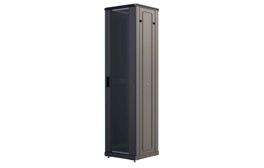 Шкаф телекоммуникационный напольный 19", 47U (600x600), ШТ-НП-М-47U-600-600-C-Ч, передняя дверь стекло, черный ССД