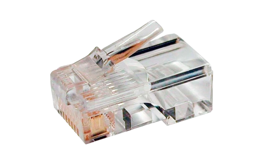 49377 Hyperline PLUG-8P8C-U-C5-100 Разъем RJ-45(8P8C) под витую пару, категория 5e (50 µ"/ 50 микродюймов), универсальный (для одножильного и (100шт)