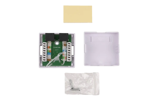 WRline WR-WS-8P8C-C5E-2 Розетка компьютерная RJ-45, категория 5e, неэкранированная, двойная, внешняя, Dual IDC, цвет белый