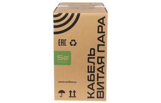 WRline WR-UTP-4P-C5E-L-PVC-GY Кабель витая пара, неэкранированный U/UTP, категория 5e, 4 пары (0,48 мм), одножильный, внутренний, PVC нг(А)-LS, серый, 305 м