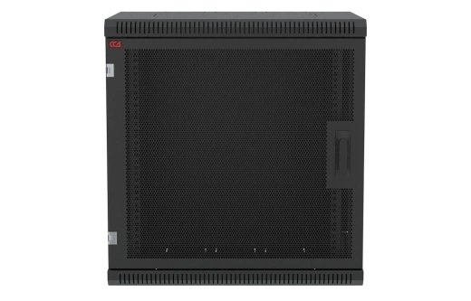 Шкаф телекоммуникационный настенный разборный черный 19”,12U(600x450), ШТ-НСр-12U-600-450-П-Ч дверь перфорированная ССД
