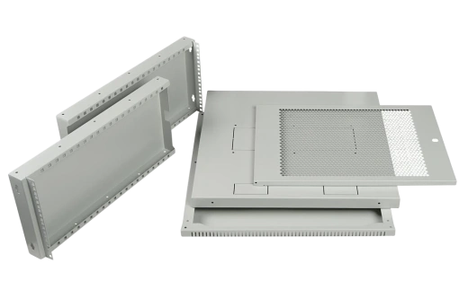 Шкаф телекоммуникационный настенный разборный 19”,18U(600x550), ШТ-НСр-18U-600-550-П дверь перфорированная ССД