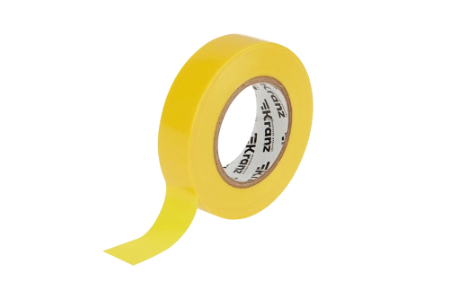 KR-09-2202 Изолента ПВХ KRANZ 19 мм х 25 м, желтая, упаковка 5 роликов