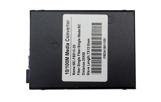 Медиаконвертер 100M, Tx1310/Rx1550 20km, RJ45 SC