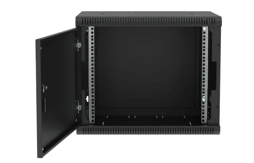 Шкаф телекоммуникационный настенный разборный черный 19”,9U(600x350), ШТ-НСр-9U-600-350-М-Ч дверь металл ССД