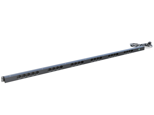 Вертикальный блок розеток,БР-25SСH-Ш3м-И16А, 25 розеток Schuko, индикатор, 42-48U, шнур 3 м