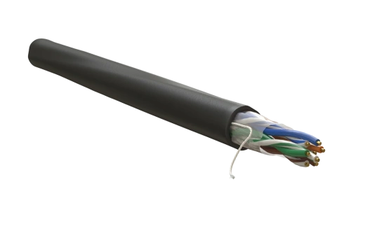 WRline WR-UTP-4P-C5E-PE-BK Кабель витая пара, неэкранированный U/UTP, категория 5e, 4 пары (0,50 мм), одножильный, внешний, PE, черный, 305 м