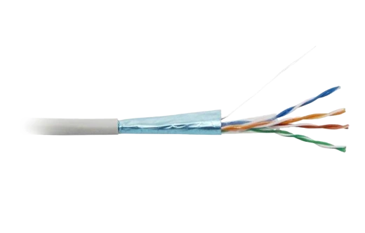 42052 Hyperline FUTP4-C5E-S24-IN-PVC-GY-305 (305 м) Кабель витая пара, экранированная F/UTP, категория 5e, 4 пары (24 AWG), одножильный (solid), экран