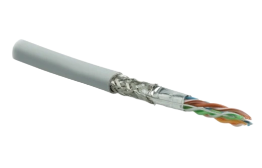 246264 Hyperline SFUTP4-C5E-S24-IN-LSZH-GY-305 (305 м) Кабель витая пара SF/UTP, категория 5e, 4 пары (24 AWG), одножильный (solid), экран - фольга +