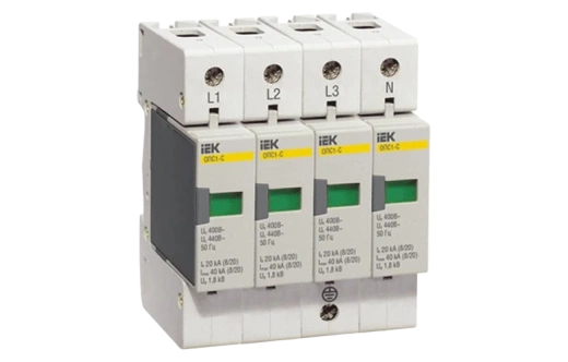 MOP20-4-B Огр-ль имп. перенапр. ОПС1-B 4Р In=30kA Un=400B Im=60kA ИЭК