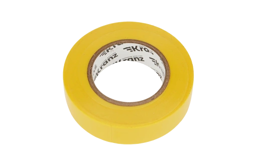 KR-09-2202 Изолента ПВХ KRANZ 19 мм х 25 м, желтая, упаковка 5 роликов